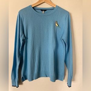Joules Tina Crew Neck Sweater with Bird detail, Size US 12